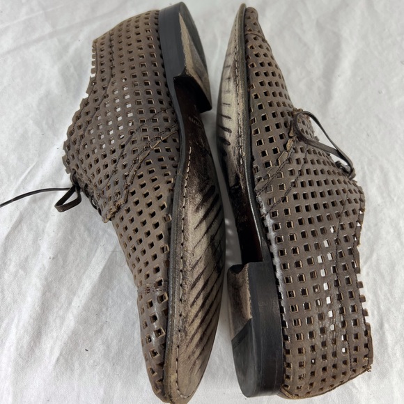 DOLCE & GABBANA Brown Perforated Leather Derby Shoes Made in Italy 8.5UK -9.5US - Picture 6 of 14
